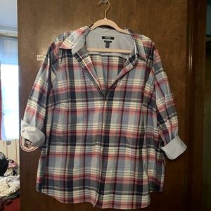 Plus Size Chaps Plus 3/4 Sleeve No Iron Shirt -3XL